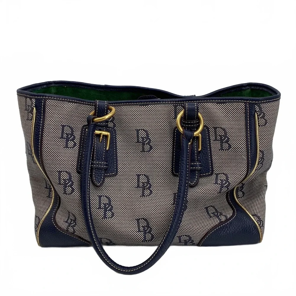 Dooney & Bourke Blue Canvas Leather Shoulder Bag | OS Regular
